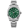 Montre Homme Argentée à Cadran Vert – Élégance Intemporelle