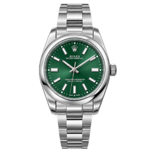Montre Homme Argentée à Cadran Vert – Élégance Intemporelle