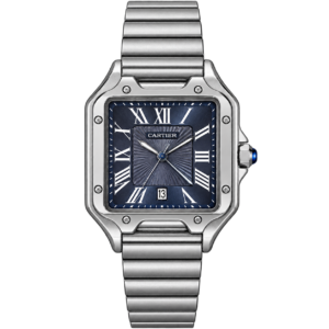 Montre Homme Argentée à Cadran Bleu – Élégance Moderne