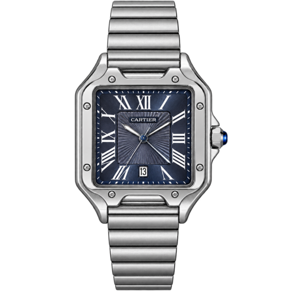 Montre Homme Argentée à Cadran Bleu – Élégance Moderne