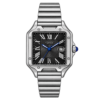 Montre Homme Argentée à Cadran Noir – Style Élégant