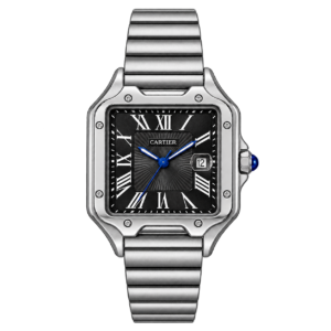 Montre Homme Argentée à Cadran Noir – Style Élégant
