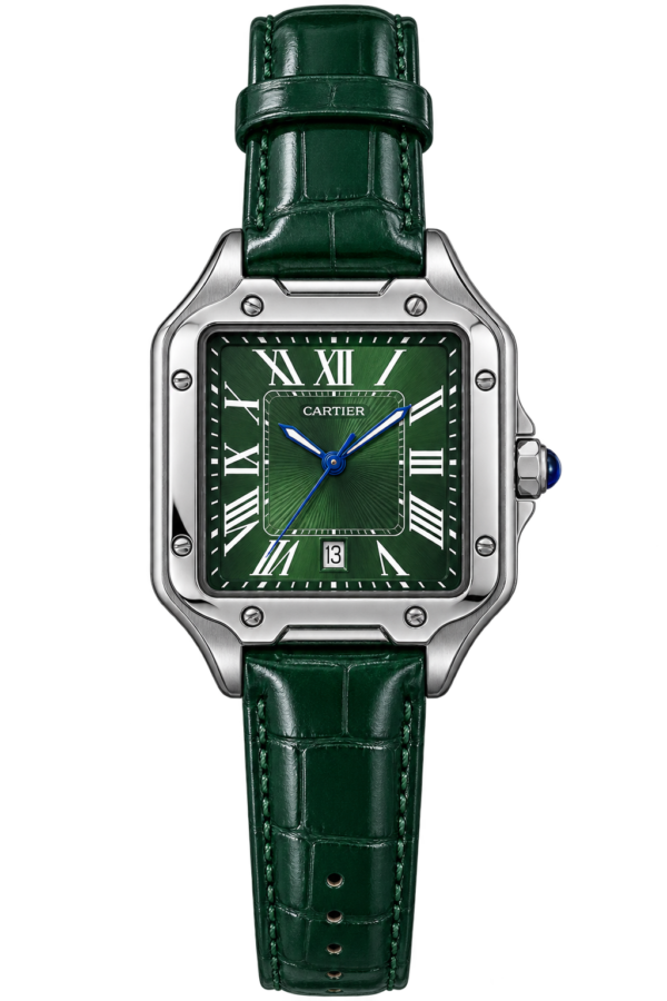 Montre Homme Argentée à Cadran Vert & Bracelet Vert – Style Élégant