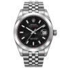 Montre Homme Argentée à Cadran Noir – Style Élégant