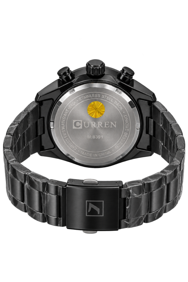 Montre Homme Chronographe Noire – Cadran Squelette Argenté - vue 3