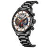 Montre Homme Chronographe Noire – Cadran Squelette Argenté - vue 2
