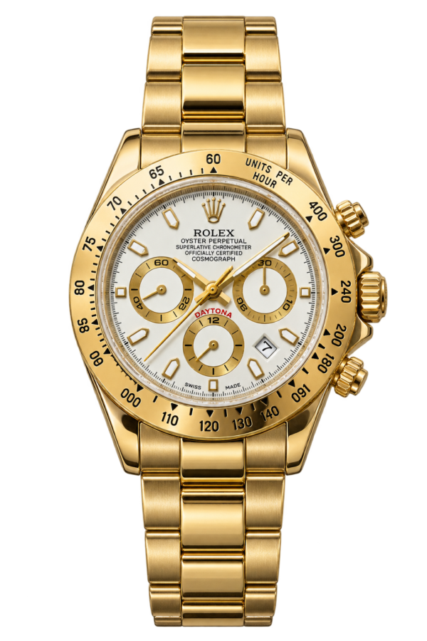 Montre Homme Sport Doré – Cadran Blanc