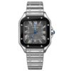 Montre Homme Argentée à Cadran Noir – Style Élégant