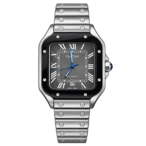 Montre Homme Argentée à Cadran Noir – Style Élégant