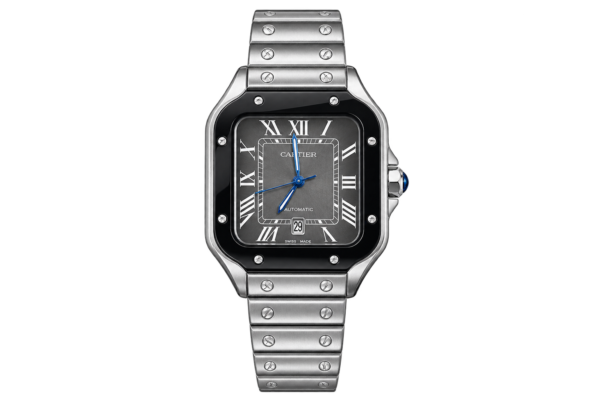 Montre Homme Argentée à Cadran Noir – Style Élégant