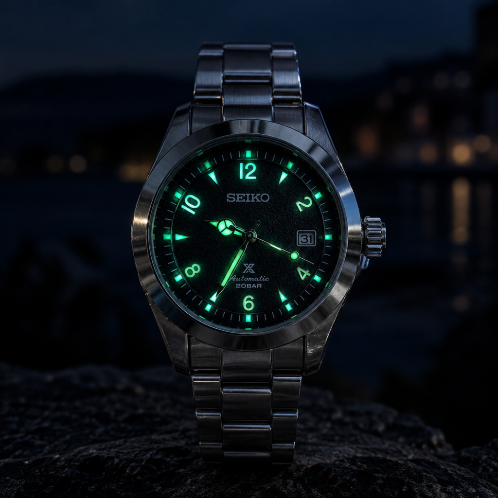 Montre Homme – Cadran Noir Luminescent – after