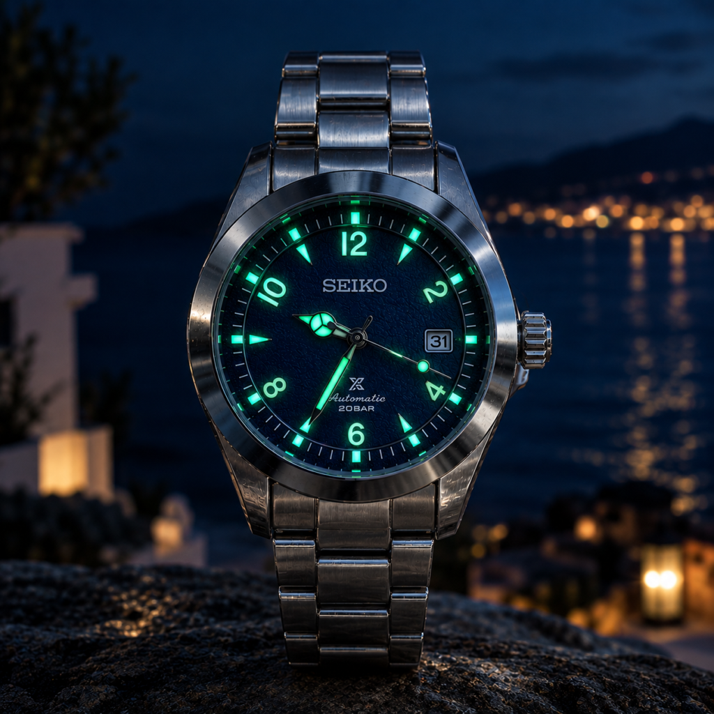 Montre Homme – Cadran Bleu Luminescent – after