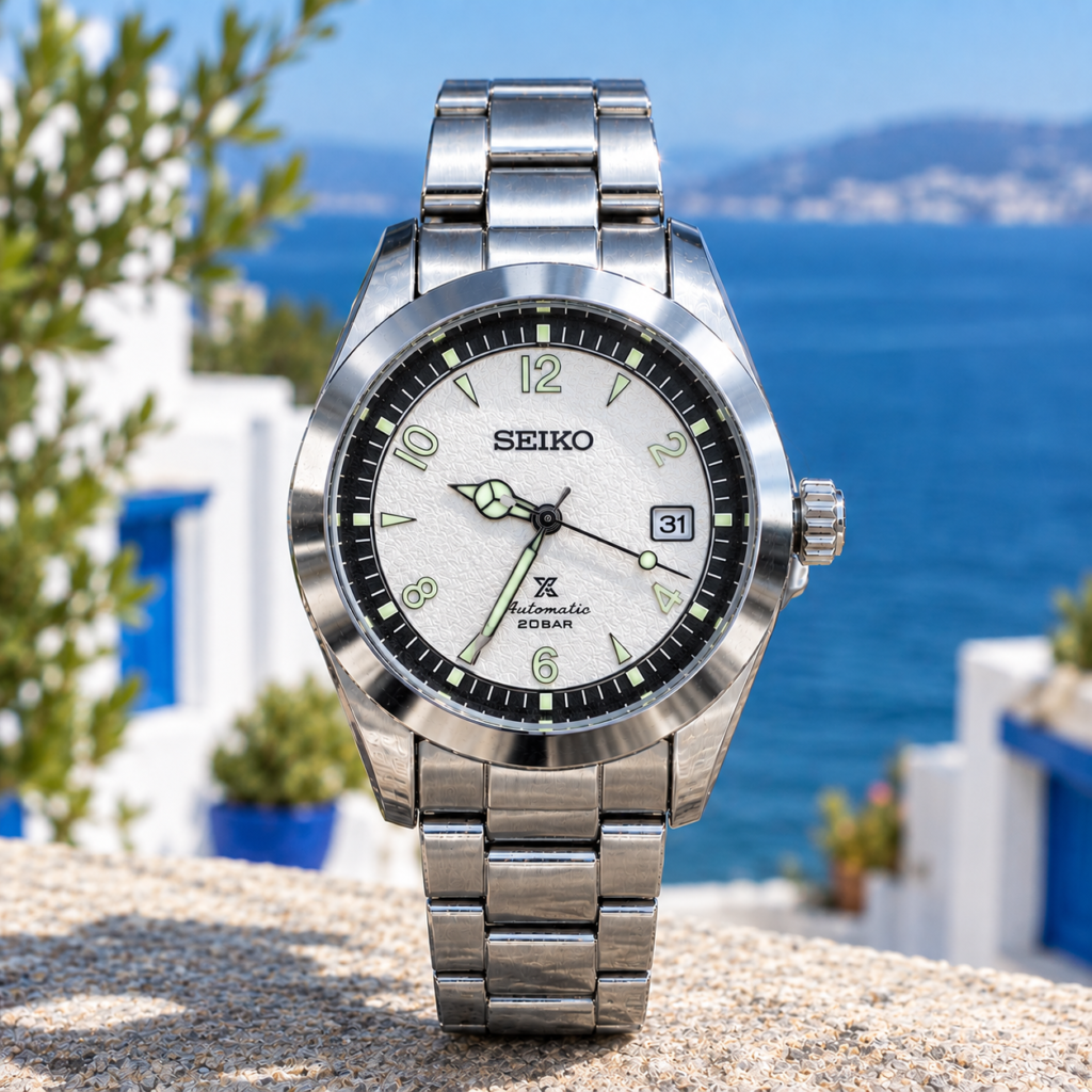 Montre Homme  – Cadran Blanc Luminescent – before