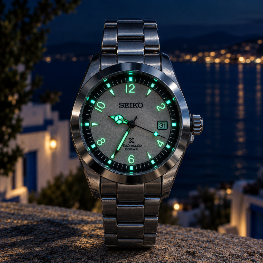 Montre Homme  – Cadran Blanc Luminescent – after