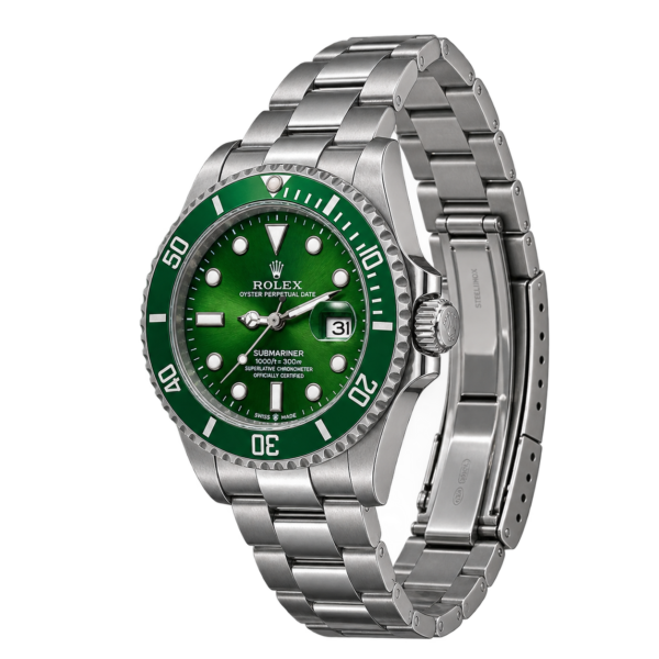 Montre Homme Verte Élégante – Cadran Vert & Bracelet en Acier